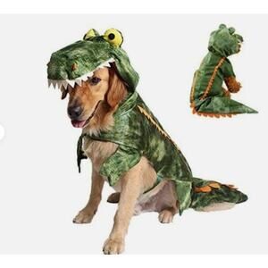 NWT Dog Bootique Halloween Green Alligator Dog Costume Size Large 17"-19" Long